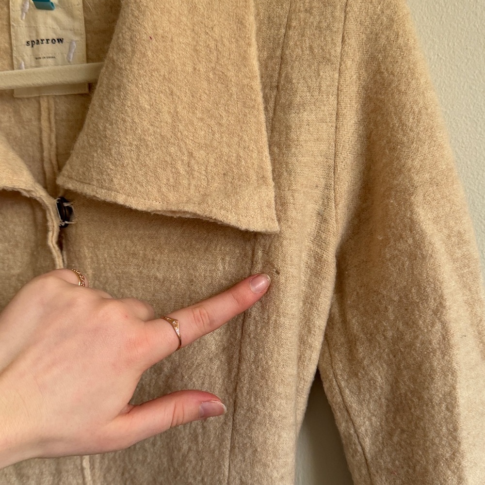 Anthro Sparrow Cream Belted Cardigan - Picture 4 of 7